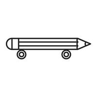 crayon avec roues lignes logo symbole vecteur icône illustration graphisme