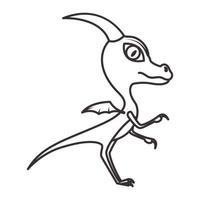 dessin animé petit dragon lignes mignon logo symbole icône vecteur conception graphique illustration