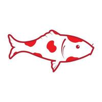 coloré rouge ligne kohaku koi poisson logo symbole icône vecteur graphique conception illustration idée créatif