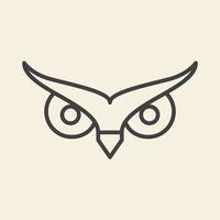 moderne simple nuit animal hibou yeux ligne logo symbole icône vecteur conception graphique illustration