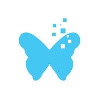 Ailes de papillon insecte animal avec données technologiques logo moderne icône vecteur illustration design