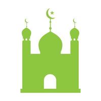 mosquée verte avec dôme logo symbole vecteur icône illustration graphisme
