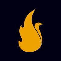 oiseau cygne avec feu flamme logo design vecteur graphique symbole icône signe illustration idée créative