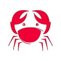 ligne rouge abstrait crabe logo design vecteur graphique symbole icône signe illustration idée créative