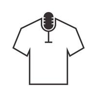 microphone avec t-shirt tissu logo symbole icône vecteur conception graphique illustration idée créative