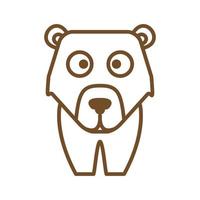 ours polaire ou grizzli ou miel dessin au trait contour mignon logo illustration vectorielle conception vecteur