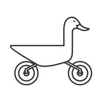 canard avec roues logo vecteur symbole icône design illustration