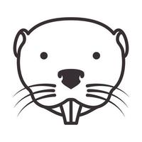 lignes tête de castor logo symbole vecteur icône illustration design