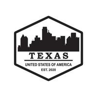 vecteur de silhouette d'horizon du texas, logo de gratte-ciel des etats-unis