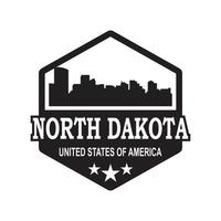 logo vectoriel de silhouette d'horizon du dakota du nord