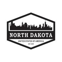 logo vectoriel de silhouette d'horizon du dakota du nord