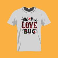 conception de t-shirt de la saint valentin petite miss love bug vecteur