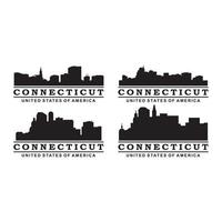 logo vectoriel de silhouette d'horizon du Connecticut