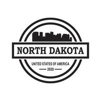 logo vectoriel de silhouette d'horizon du dakota du nord