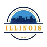 vecteur d'horizon de l'illinois, logo de gratte-ciel de chicago