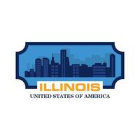 vecteur d'horizon de l'illinois, logo de gratte-ciel de chicago