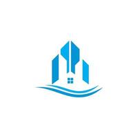 logo de l'immobilier, logo de la construction de bâtiments vecteur