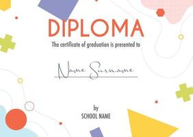 modèle de concept de certificat de diplôme vecteur