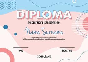 modèle de concept de certificat de diplôme vecteur