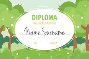 modèle de concept de certificat de diplôme vecteur