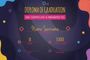 modèle de concept de certificat de diplôme vecteur