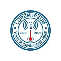 logo de température, vecteur de logo de thermomètre