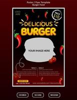 modèle de brochure flyer - nourriture burger vecteur