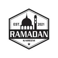 vecteur de ramadan, vecteur de logo de mosquée