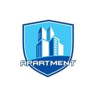 logo d'appartement, logo de bâtiment de ville vecteur