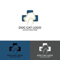 vecteur de conception de logo de chien et de chat.