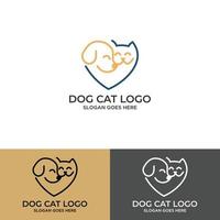 vecteur de conception de logo de chien et de chat.