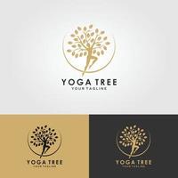 vecteur de logo de yoga, une méditation d'homme en lieu naturel.