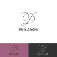 logo femme silhouette, tête, logo visage isolé. utiliser pour salon de beauté, spa, design cosmétique, etc. vecteur