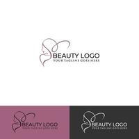 logo femme silhouette, tête, logo visage isolé. utiliser pour salon de beauté, spa, design cosmétique, etc. vecteur