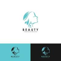 logo femme silhouette, tête, logo visage isolé. utiliser pour salon de beauté, spa, design cosmétique, etc. vecteur