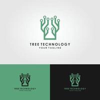 logo arbre technologique sur fond blanc. illustration vectorielle vecteur