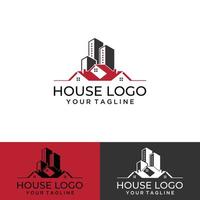 logo de la maison de construction vecteur