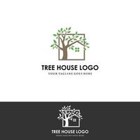 création de logo de maison dans les arbres - vecteur