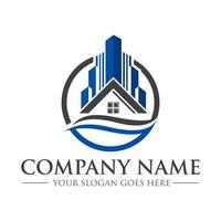 logo immobilier, vecteur de construction