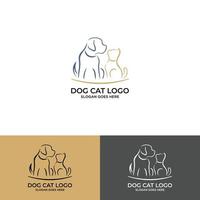 vecteur de conception de logo de chien et de chat.