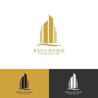 conception de logo de structure de bâtiment abstrait immobilier, architecture, construction vecteur