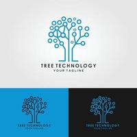 logo arbre technologique sur fond blanc. illustration vectorielle vecteur