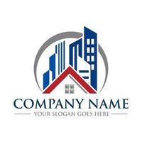 logo immobilier, vecteur de construction