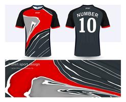 Modèle de maquette sport maillot et t-shirt de football, conception graphique pour les uniformes de club de football ou de vêtements de sport. vecteur
