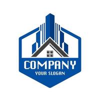 logo immobilier, vecteur de construction