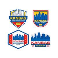 logo du kansas, logo du bâtiment vecteur