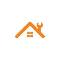 réparer le logo de la maison, le logo de l'immobilier vecteur