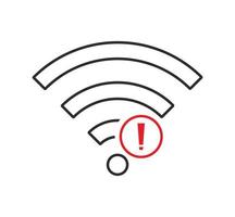 pas de connexions sans fil, pas de vecteur de signe d'icône wifi