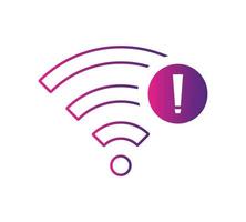 pas de couleur de dégradé de vecteur d'icône sans fil wifi