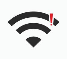 pas de connexions sans fil, pas de vecteur de signe d'icône wifi